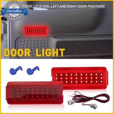 2X [ROJO COMPLETO] Luz LED interior del panel de puerta para Ford F-350 Super Duty 1999-2007 Foto 1 de 4