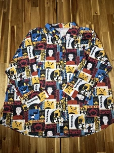 Buntes Hemd mit japanischem Druck und Knopfleiste – Damen L, 30”x28” Polyester Langarm - Bild 1 von 7