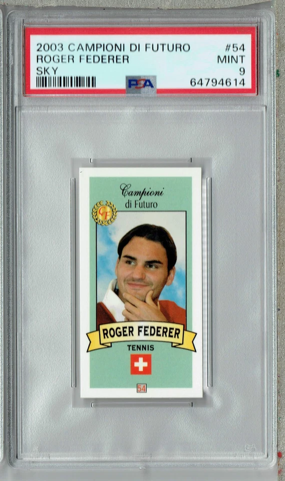 PSA 9 MINT Roger Federer 2003 Campioni Di Futuro #54 Rookie Card Blue Sky - Image 1 of 1