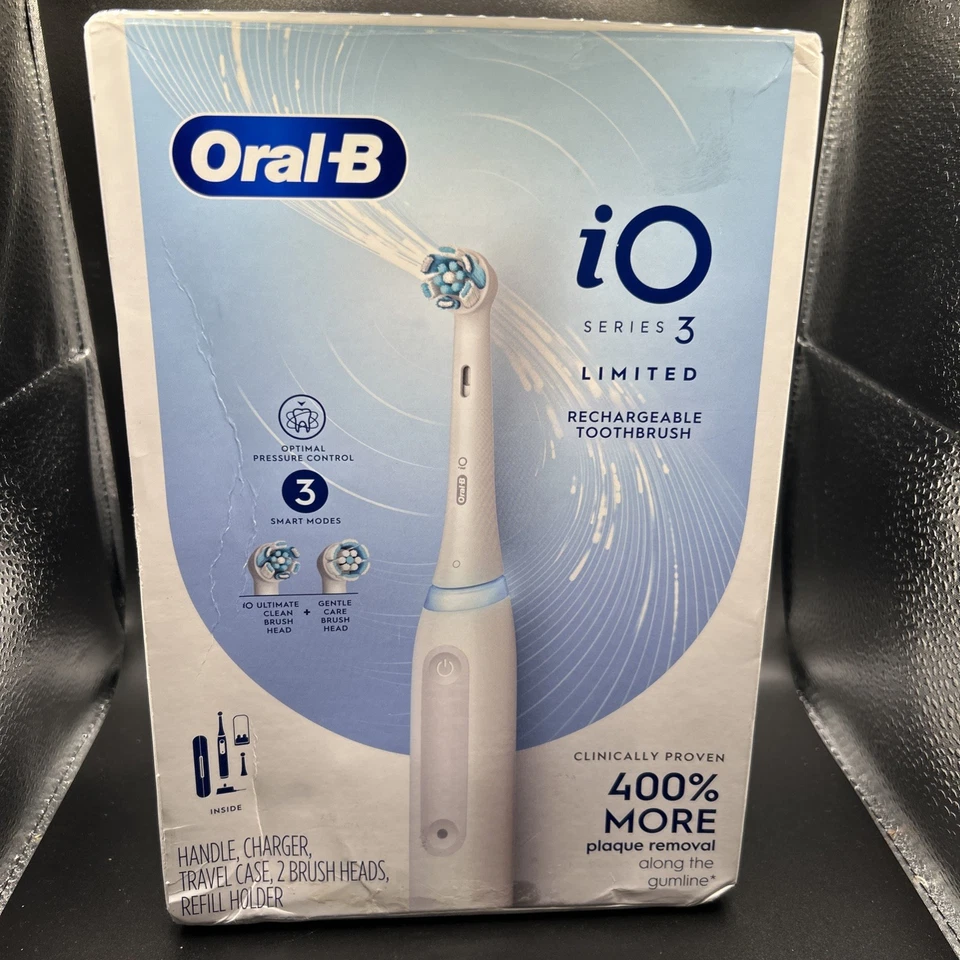 Oral-B iO Serie 3 Limited Cepillo de Dientes Eléctrico Recargable, BLANCO 1xCabezal de Cepillo Foto 1 de 3