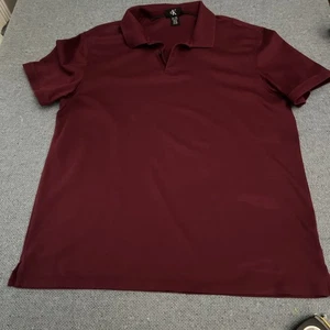 Calvin Klein Men's Burgundy Colored Pullover Short Sleeved 100% Cotton, Polo XL - Picture 1 of 6