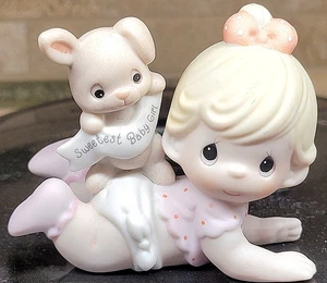 Precious Moments Figurine The Sweetest Baby Girl 2.5 inch Tall Blonde 101501 - Picture 1 of 9