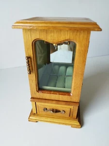 Antike Schmuckschatulle aus Holz, Spiegel und Glas mit Gravur - Bild 1 von 9