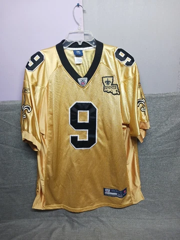 Reebok New Orleans Saints Drew Brees NFL Gold Jersey Men’s Size 50 Cover