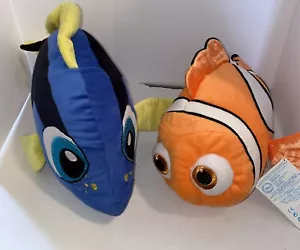 Finding Nemo And Dory Plush Stuffed Animal Blue Orange Clown Fish Disney Large - Picture 1 of 6