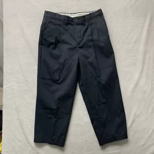 Cintas Comfort Flex pleated men's Uniform Work Pants Navy Blue 36x27 - Picture 1 of 6