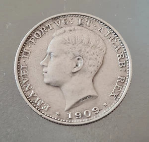 Moneda de plata Portugal D. Manuel II 200 Reis 1909 - Imagen 1 de 2