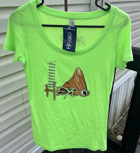 Heybo Red Fish Tale Ladies Neon Heather Green Size Medium(j)￼￼ - Picture 1 of 4