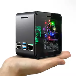 Estuche Raspberry Pi 4, Estuche Mini Torre Aluminio con Ventilador y Cambio de Color - Imagen 1 de 12