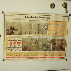 East German Army Training Poster Firearms Training Shooting Cross Winds 33"x23" - Picture 1 of 4