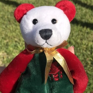 Vintage Merry the Christmas Bear 1998 Planet Plush Limited Edition  8.5” - Picture 1 of 8