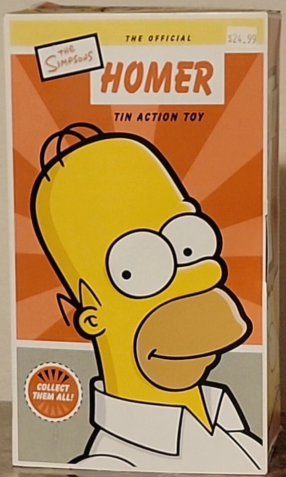 Rocket USA Homer Simpson Tin Wind up Toy Action Figure Simpsons 2002 Duff Beer