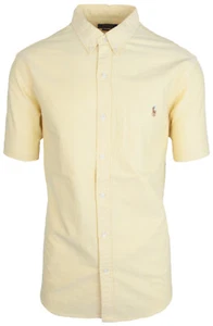 RALPH LAUREN POLO Herren Kurzarm Oxford Hemd Slim Fit Button-Down Gelb Größe XL - Bild 1 von 5
