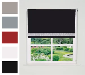 NewEdgeBlinds Straight Diamante Glitter Edge Border Dimout Easy Fit Roller Blind - Picture 1 of 25
