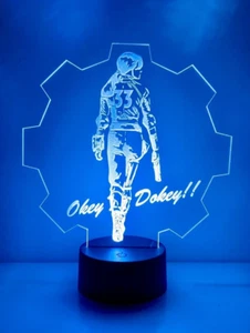 Fall Out Vault-Tec Vault 33 Lucy Okey Dokey Acrylic LED Base Light Night Light - Picture 1 of 14