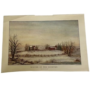 Currier & Ives Reprint Kalender 1971 Reiseversicherung Winter auf dem Land - Bild 1 von 4