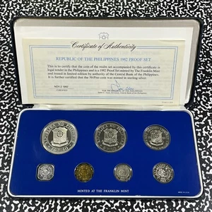 1982 Philippines 7x Coin Proof Set Lot#B1942 Including Silver! Scarce Set! - Picture 1 of 14