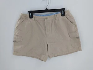 Columbia PFG Women's Beige Cargo Fishing Hiking Canvas Shorts, Large - Picture 1 of 9