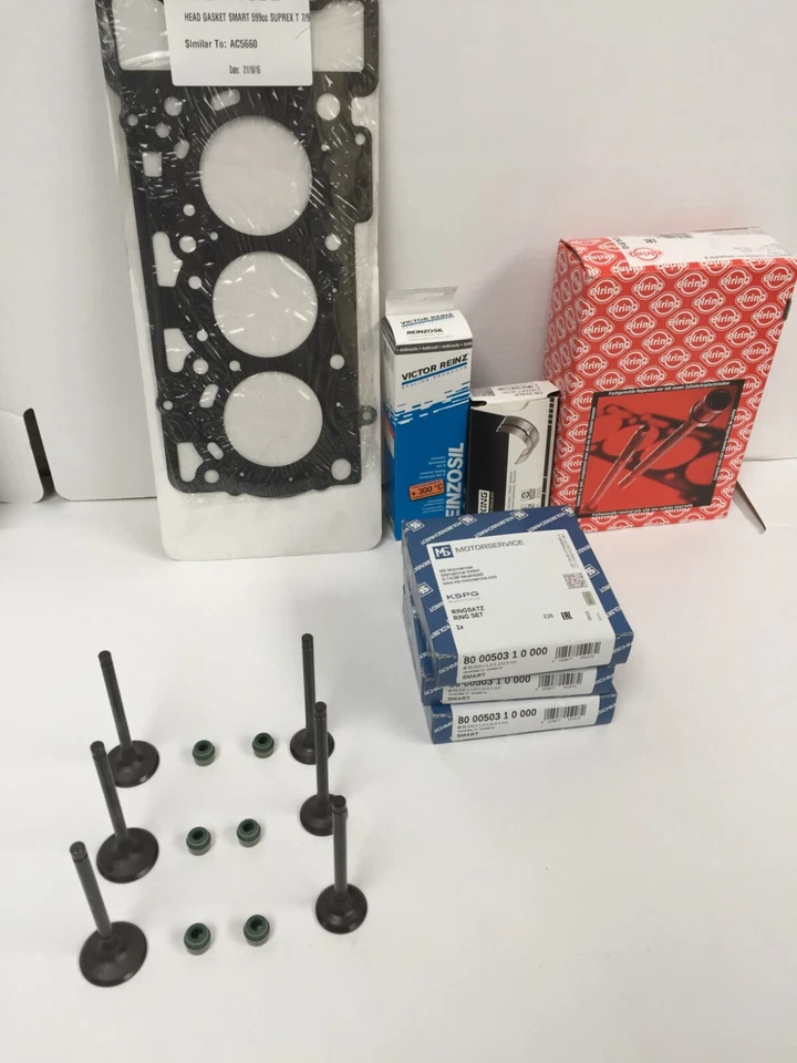 KIT DE RECONSTRUÇÃO DE MOTOR SMART CAR 600cc (anéis de pistão, válvulas, junta, rolamentos) - Imagem 1 de 1