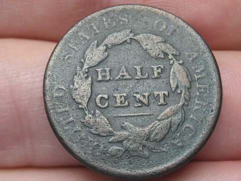 1829 Capped Bust Half Cent- VG Reverse Details Cover