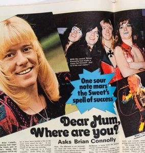 Brian Connolly rare interview The Sweet Leena Skoog & Alan Whitehead UK MAGAZINE - Picture 1 of 5