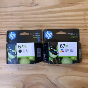 HP 67XL Original Tintenpatronen in Einzelhandelsverpackung, 1 schwarz + 1 dreifarbig, Ablaufdatum 2026 - Bild 1 von 2