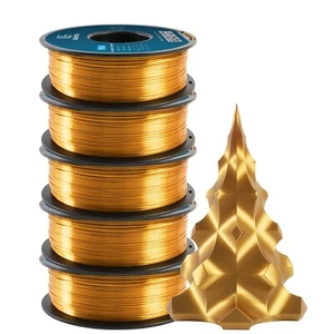Filament d'imprimante 3D Geeetech 5 kg Silk Gold PLA 1 kg/rouleau 1,75 mm soie couleur PLA - Photo 1/9