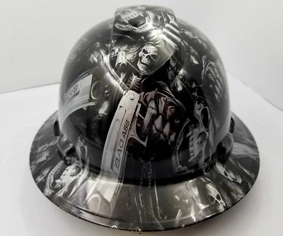 Sombrero duro de ala completa personalizado hidro sumergido PLATA N NEGRO PARCA TIRADOR CALAVERA Foto 1 de 4