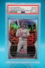 Ceddanne Rafaela 2023 Bowman Chrome Prospect Pearl Refractor PSA 10