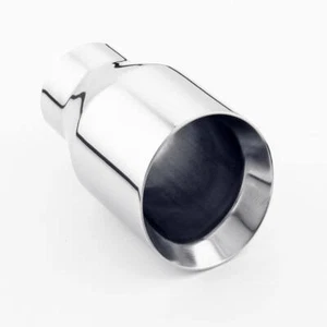 Polish Stainless Steel Exhaust Tip 3" Inlet Round 4.5" Out Angle Cut 7" Long - Picture 1 of 7