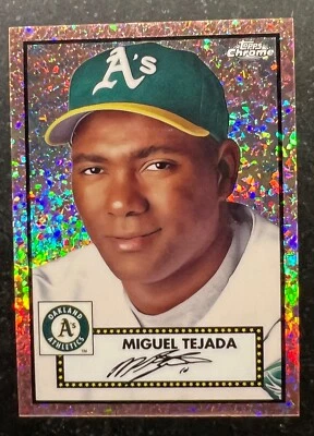 2021 Topps Chrome Platinum Anniv Rose Gold Mini Diamond Miguel Tejada 68/75 - Image 1 of 2