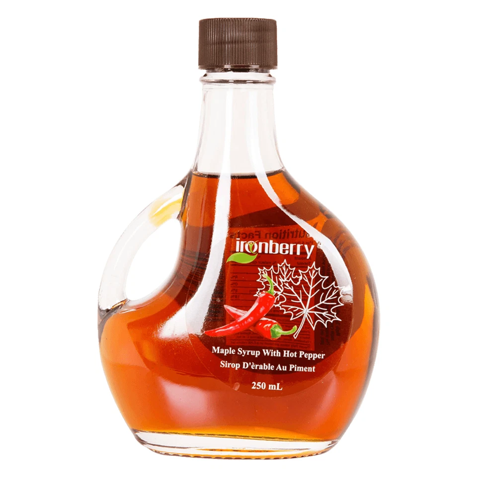 Jarabe de arce 100 % puro inflado con pimientos picantes. Natural & Made in Canada Foto 1 de 1