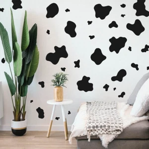 Cow Print Wall Decal Stickers Animal Hide Pattern Home Décor - Picture 1 of 18