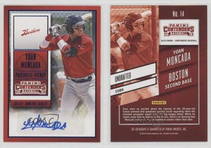 2015 Panini Contenders Prospect Ticket Blue Foil Yoan Moncada #14 Auto