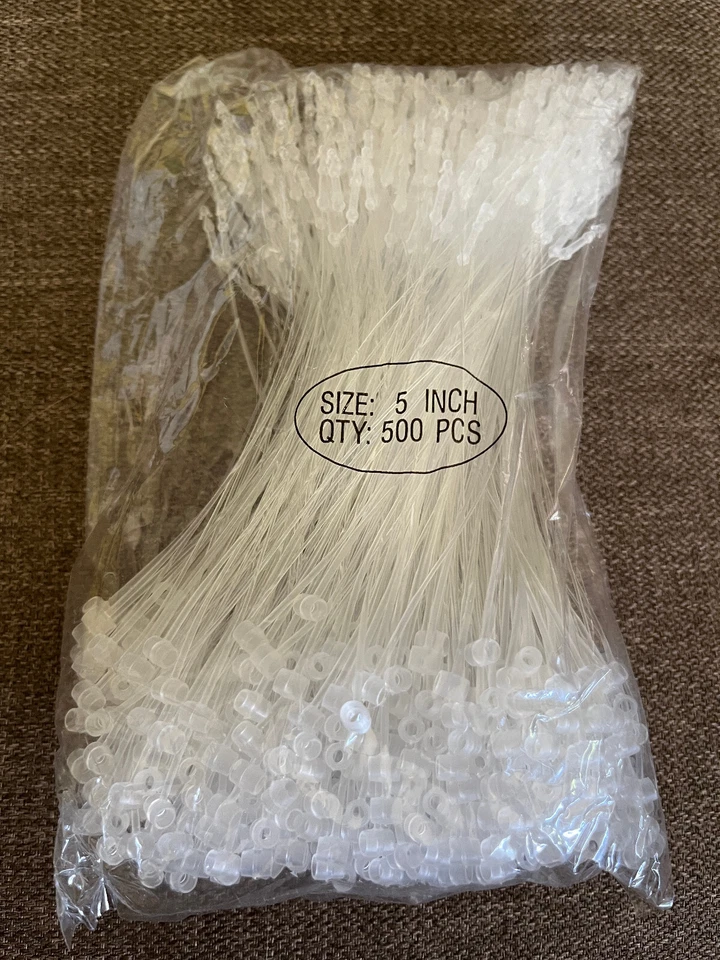 5" Clear Snap Lock Pin Security Loop Plastic Tag Fasteners, Pack of 500 - Image 1 of 1