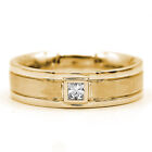 Oval Cut Mens natural 0.15CT Diamond Wedding Band 18K Pure Gold Ring VS/SI