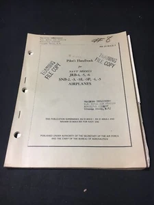 Vintage PILOTS HANDBOOK JRB-4 5 6 Navy Snb-2 3e 3p 4 5 Airplanes Training 1954 - Picture 1 of 12