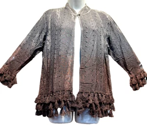 SACRED THREADS ombre hippy gypsy funky tassel embroidered JACKET TOP CARDIGAN M - Picture 1 of 6