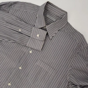 Ermenegildo Zegna Shirt Men's XL Black White Striped Long Sleeve Button Down - Picture 1 of 11