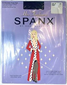 New Spanx Her Highness Black Thigh High Ultra Sheer Invisible Reinforced Size 2