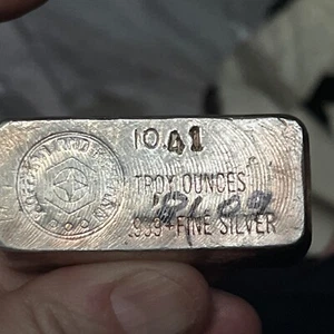 Rare Vintage Hoffman & Hoffman 10.41 Oz Silver Bar, 10oz, 3 Dot - Picture 1 of 5