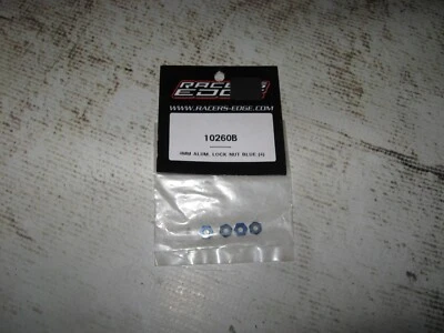 RC Racers Edge 4 mm Lock Nuts Aluminum Dark Blue (4) RE 10260B - Image 1 of 2