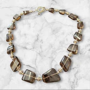 Smokey Quartz Necklace Sterling Silver From Thailand - Picture 1 of 6