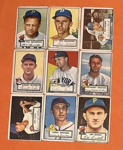 1952 Topps (9) Different Vintage Baseball Card Lot *CgC605* - Picture 1 of 3