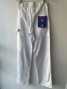 Pantaloni da pittore vintage universali tagliapietre taglia 27x34 bianchi resistenti USA abbigliamento da lavoro - Foto 1 di 9