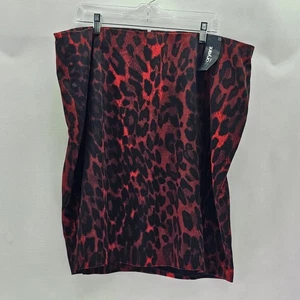Neu mit Etikett Lane Bryant Damengröße 20 rot/schwarz Tiermotivrock - Bild 1 von 9