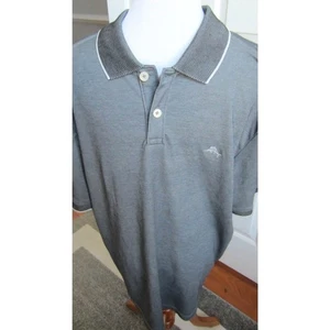 POLO TOMMY BAHAMA GRIS MANGA CORTA SUPIMA MEZCLA ALGODÓN TALLA GRANDE  - Imagen 1 de 4