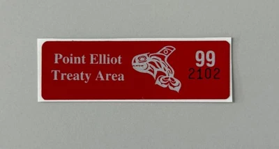 Estampilla de pesca del área del Tratado de la India del Noroeste 1999 - Point Elliot - PE# 18 Foto 1 de 2