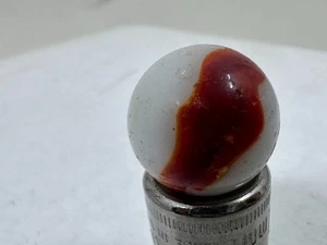 Vintage Akro Agata Mattone Vortice Marmo Rosso Arancio Bianco 5/8” Raro - Foto 1 di 5