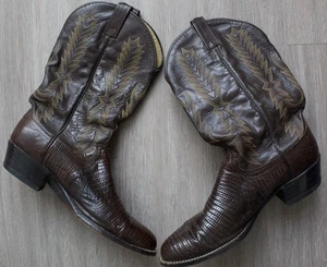 Dan Post Braun Teju Eidechse Leder Cowboystiefel Herren Größe 11 D Hergestellt in den USA - Bild 1 von 5